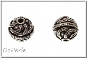 Metallperle "Strudel", 13x13mm, antiksilberfb., Metall, 1. Stk.