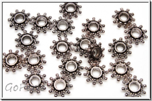 Spacer "Schneeflocke", 3x8mm, antiksilberfb., Tibetsilber, 10 Stk.