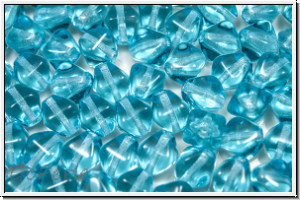 b�hm. Glasperle, Bicone, 6mm, aqua, trans., 30 Stk.