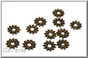 Spacer "Double-Daisy-Ring", 1,5x9mm, antikmessingfb., Messing, 10 Stk.