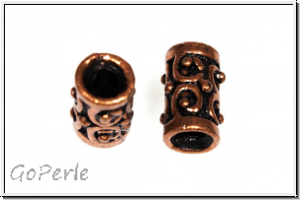 Spacer "Bali-R�hrchen", 10x6mm, antikkupferfb., Messing, 1 Stk.
