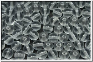 b�hm. Glasperle, rund, 6mm, crystal, trans., 25 Stk.