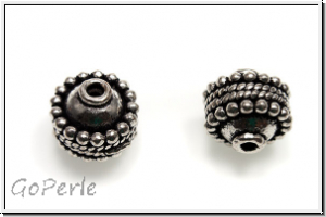 Metallperle "Bauchbinde", 10x11mm, antiksilberfb., Tibetsilber, 1 Stk.