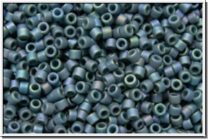 DB2316, MIYUKI Delica, 11/0, teal, dk., op., glazed, matte, AB, 5g