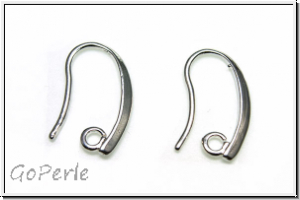 Ohrhaken "Small Drop", 18x10x0,8, silberfb., Messing, 1 Paar