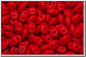 SD-02010-25144, SuperDuo Beads, white, alabaster, neon red, 10g