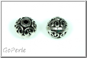 Metallperle "Brezel", 7mm, antiksilberfb., Tibetsilber, 1 Stk.