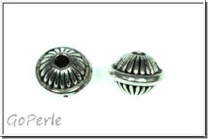 Spacer "Donut, gerillt", 5x7mm, antiksilberfb., Messing, 5 Stk.