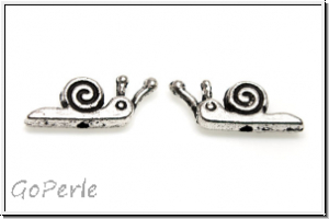 Spacer "Schnecke", 6x15x2,5mm, antiksilberfb., Messing, 1 Stk.