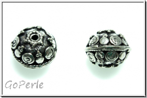 Metallperle "Schneckenmuster", 9x10mm, antiksilberfb., Tibetsilber, 1 Stk.