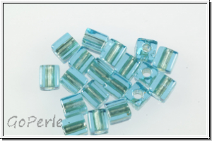 SB-04-2639, MIYUKI Squares, 4mm, aqua, trans., platinum-ld., 10g