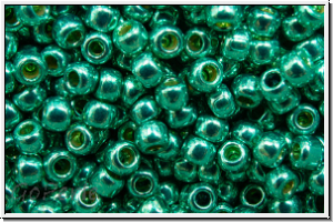 R-11-0578PF, TOHO Rocailles, 11/0, turquoise, galv., met., perm.-finish, 10g