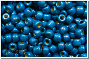 R-11-0584fPF, TOHO Rocailles, 11/0, blue, turkish, galv., met., perm.-finish, matte, 10g