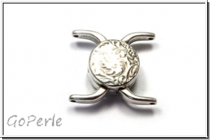 Magnetverschluss "SOUDA II", CYMBAL, 15,85x17,8mm, versilbert, Metall, 1 Stk.