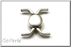 Magnetverschluss "KISSAMOS", CYMBAL, 17,3x17,7mm, versilbert, Metall, 1 Stk.