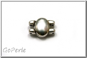 Magnetverschluss "KYPRI", CYMBAL, 13,2x10mm, versilbert, Metall, 1 Stk.