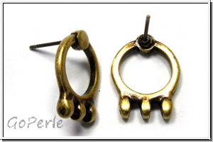 Ohrringe "FARALI III", CYMBAL, 10,3x7,9mm, antikmessingfb., Metall, 1 Paar
