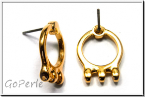 Ohrringe "FARALI III", CYMBAL, 10,3x7,9mm, vergoldet, Metall, 1 Paar