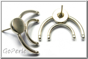 Ohrringe "PLATANI IV", CYMBAL, 17,18x23,2mm, versilbert, Metall, 1 Paar