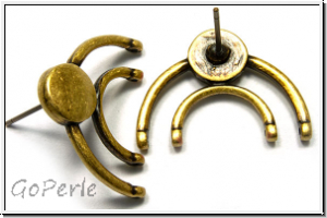 Ohrringe "PLATANI IV", CYMBAL, 17,18x23,2mm, antikmessingfb., Metall, 1 Paar