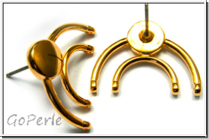 Ohrringe "PLATANI IV", CYMBAL, 17,18x23,2mm, vergoldet, Metall, 1 Paar