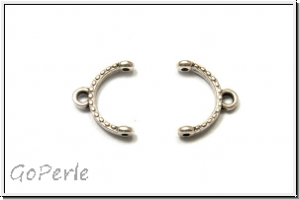 Bead Ending "SKALOTI II", CYMBAL, 9,6x12,3mm, versilbert, Metall, 1 Paar
