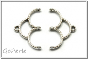 Bead Ending "SKALOTI III", CYMBAL, 14,2x22,8mm, versilbert, Metall, 1 Paar