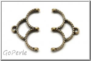 Bead Ending "SKALOTI III", CYMBAL, 14,2x22,8mm, antikmessingfb., Metall, 1 Paar