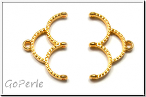 Bead Ending "SKALOTI III", CYMBAL, 14,2x22,8mm, vergoldet, Metall, 1 Paar