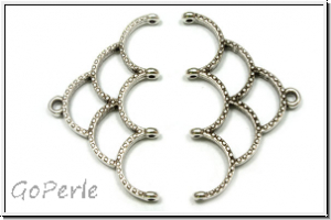 Bead Ending "SKALOTI IV", CYMBAL, 19,5x33,8mm, versilbert, Metall, 1 Paar
