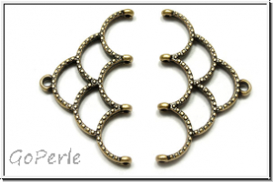 Bead Ending "SKALOTI IV", CYMBAL, 19,5x33,8mm, antikmessingfb., Metall, 1 Paar