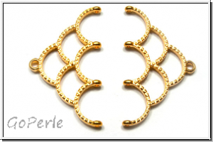 Bead Ending "SKALOTI IV", CYMBAL, 19,5x33,8mm, vergoldet, Metall, 1 Paar