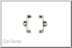 Bead Ending "TOPOLIA II", CYMBAL, 5,9x12,1mm, versilbert, Metall, 1 Paar