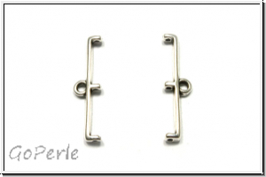 Bead Ending "TOPOLIA III", CYMBAL, 6x23mm, versilbert, Metall, 1 Paar