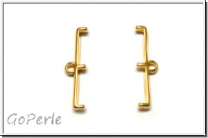 Bead Ending "TOPOLIA III", CYMBAL, 6x23mm, vergoldet, Metall, 1 Paar