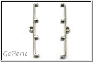 Bead Ending "TOPOLIA IV", CYMBAL, 6x33,4mm, versilbert, Metall, 1 Paar
