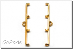 Bead Ending "TOPOLIA IV", CYMBAL, 6x33,4mm, vergoldet, Metall, 1 Paar