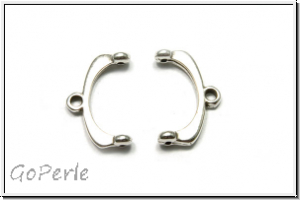 Bead Ending "FRES II", CYMBAL, 9,6x19,4mm, versilbert, Metall, 1 Paar