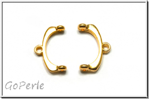Bead Ending "FRES II", CYMBAL, 9,6x19,4mm, vergoldet, Metall, 1 Paar