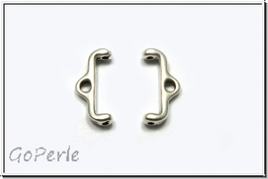 Bead Ending "SKAFI II", CYMBAL, 6x13,7mm, versilbert, Metall, 1 Paar