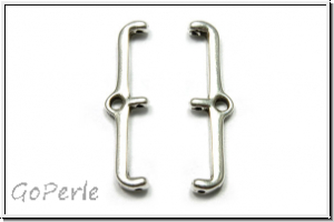 Bead Ending "SKAFI III", CYMBAL, 6x24,9mm, versilbert, Metall, 1 Paar