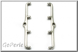 Bead Ending "SKAFI IV", CYMBAL, 14,2x36,6mm, versilbert, Metall, 1 Paar