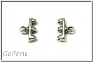 Bead Ending "ROZOS III", CYMBAL, 8,1x11,6mm, versilbert, Metall, 1 Paar
