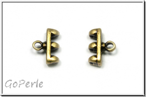 Bead Ending "ROZOS III", CYMBAL, 8,1x11,6mm, antikmessingfb., Metall, 1 Paar