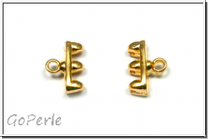 Bead Ending "ROZOS III", CYMBAL, 8,1x11,6mm, vergoldet, Metall, 1 Paar