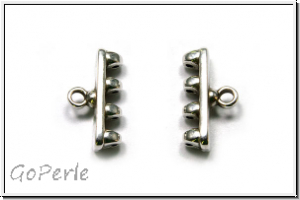 Bead Ending "ROZOS IV", CYMBAL, 8,2x15,7mm, versilbert, Metall, 1 Paar