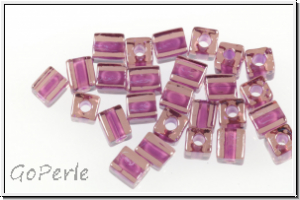 SB-04-2650, MIYUKI Squares, 4mm, pink, trans., violet-ld., 10g