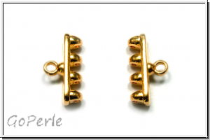 Bead Ending "ROZOS IV", CYMBAL, 8,2x15,7mm, vergoldet, Metall, 1 Paar