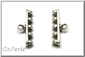Bead Ending "ROZOS V", CYMBAL, 8,0x19,6mm, versilbert, Metall, 1 Paar