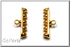 Bead Ending "ROZOS V", CYMBAL, 8,0x19,6mm, vergoldet, Metall, 1 Paar